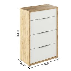 KONDELA Rioma Typ 22 zásuvková komoda dub artisan / biela