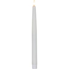 Súprava 4 bielych LED voskových sviečok Star Trading Flamme, výška 28,5 cm