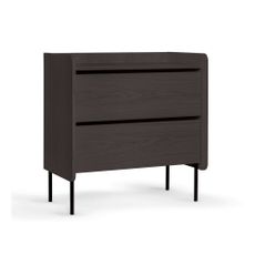 Čierna vysoká komoda v dekore duba 80x82 cm Wrap – Bonami Selection