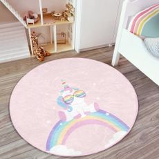 Ružový detský koberec ø 120 cm Comfort – Mila Home