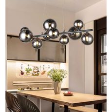 Wofi 6014.10.24.9000 - LED Luster na lanku VILLA 10xG9/3W/230V čierna/chróm