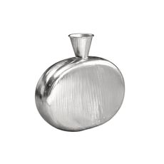 Estila Art deco oválna kovová štruktúrovaná strieborná váza Aleny s kužeľovým vrchom 48 cm