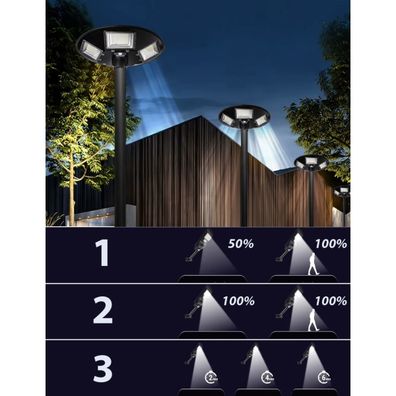 LED Solárna pouličná lampa so senzorom LED/22W/6V 6500K IP65 čierna + DO