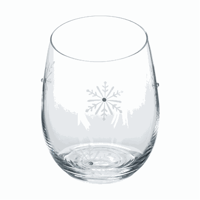 TEMPO-KONDELA  SNOWFLAKE STRIK, poháre, set 4 ks, s kryštálmi, 530 ml