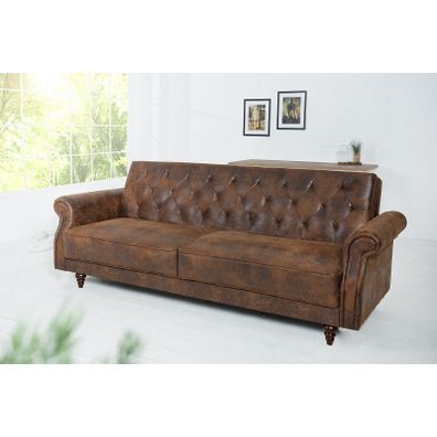 Estila Prešívaná retro sedačka Maison Belle Affaire 220cm antická hnedá