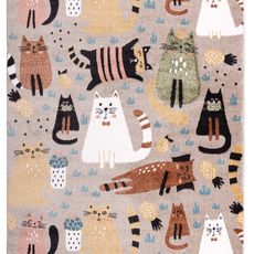 Dywany Łuszczów Detský kusový koberec Fun Kittens Cats beige - 80x150 cm