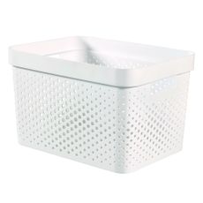 Biely úložný košík Curver Infinity Dots, 17 l