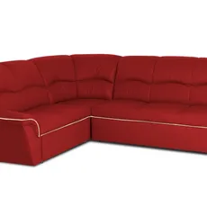 Kožená rohová sedacia súprava DUBAJ LUX XL II, Ľavá, červená/biela (K-55/K-1)