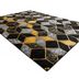 Dywany Łuszczów Kusový koberec Gloss 400B 86 3D geometric black/gold - 140x190 cm