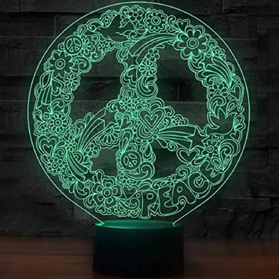 3Dmix 3DL-BSC002 – 3D LED nočná lampa - Hippies