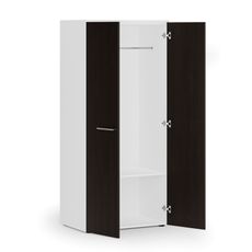 Kancelárska šatníková skriňa PRIMO WHITE, 1 polica, šatníková tyč, 800 x 500 x 1781 mm, biela/wenge