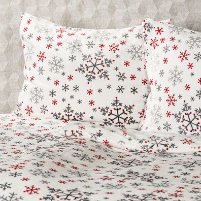 4Home obliečky mikroflanel Snowflakes, 140 x 220 cm, 70 x 90 cm