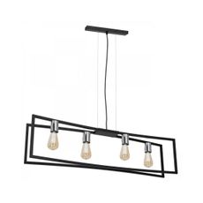 Luster na lanku TUNJA 4xE27/60W/230V čierna/chróm