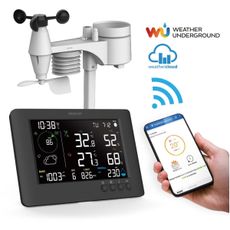 Sencor - Profesionálna meteostanica s LCD displejom a budíkom 5V/1xCR2032 + 3xAA Wi-Fi