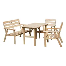 Záhradný jedálenský set z borovicového dreva pre 4 Nordic - Rojaplast