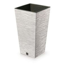 Kvetináč FURU SQUARE ECO WOOD s vložkou 30 cm,biela ECO, M