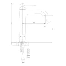 OMNIRES AM5212CR - Umývadlová batéria ARMANCE 26 cm lesklý chróm