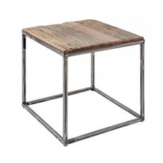 Estila Industriálny príručný stolík Cobra 40cm z teakového dreva