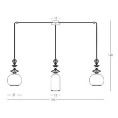 Zambelis 22153 - Luster na lanku 3xE27/40W/230V pavúk keramika