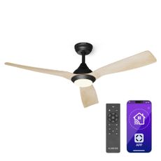 Klarstein Fiji Flow 2 v 1 Smart, stropný ventilátor, Ø 152 cm, LED svetlo, diaľkové ovládanie, ovládanie cez aplikáciu, 2 smery chodu