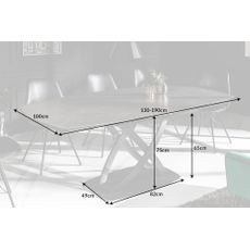 Jedálenský stôl Inceptun 130-190cm antracit keramika