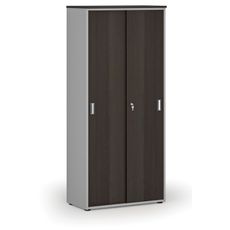 Skriňa so zasúvacími dverami PRIMO GRAY, 800 x 420 x 1781 mm, sivá/wenge
