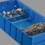 Plastový regálový box ShelfBox typ A - 91 x 300 x 81 mm, 16 ks, modrý