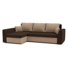 Rohová rozkladacia sedacia súprava PAUL MODEL 2 Hnedá/cappuccino Ľavá