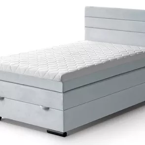 Kontinentálna boxspring posteľ LORA 200x120, strieborná (mono 243)