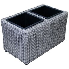 Prútený kvetináč 31x18x18h sivý