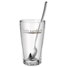 WMF - Sada 6ks sklenených pohárov a lyžičiek na latte macchiato CLEVER & MORE