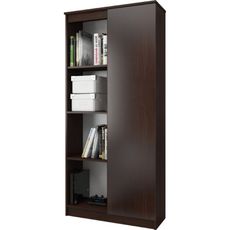 Regál R 80 cm 1 dvierka 6 poličiek wenge