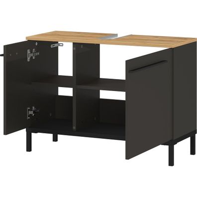 Tmavosivá skrinka pod umývadlo v dekore duba 80x59 cm Yonkers - Germania