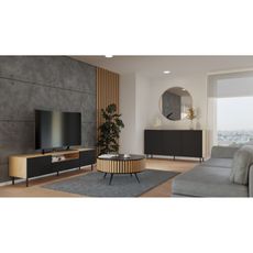 Komoda Kama 3D - dub artisan/čierna