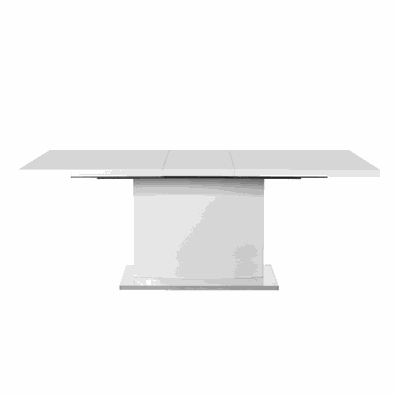 Rozkladací jedálenský stôl, biela vysoký lesk HG, 160-200x90 cm, KORINTOS