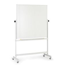 Mobilná otočná magnetická tabuľa, keramický povrch, 1200 x 1200 mm