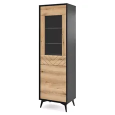 Piaski Vitrína Diamond 54 cm dub evoke/černá