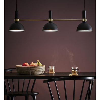 Markslöjd 106971 - Luster na lanku LARRY 3xE27/60W/230V čierna/zlatá