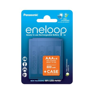 Panasonic - 4 ks Nabíjacia batéria AAA Eneloop 800 mAh + puzdro