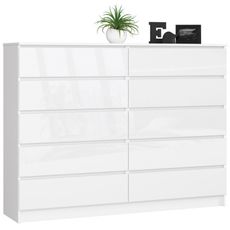 Komoda K160 10SZ biela lesk