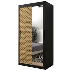 Skriňa Jodełka 2 100 čierna/dub Artisan/čierna