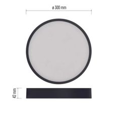 LED Stropné svietidlo LED/28,5W/230V 3000/3500/4000K pr. 30 cm čierna