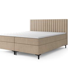 Čalúnená boxspring posteľ Modena - béžová Rozmer: 140x200