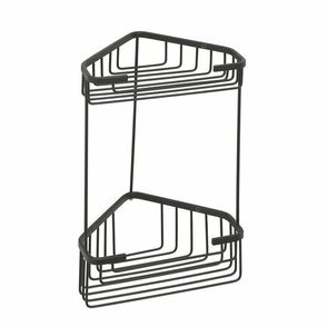 GEDY 2482-14 Smart dvojposchodová rohová polica 20  x 32,5 x 15,1 cm, čierna mat