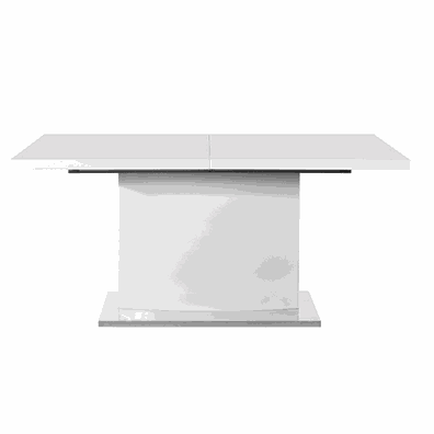 Rozkladací jedálenský stôl, biela vysoký lesk HG, 160-200x90 cm, KORINTOS