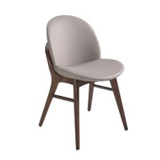 Estila Jedálenská stolička Vita Naturale čalúnená ekokožou v elegantnej norkovej farbe z masívneho dreva v prevedení orech 79cm