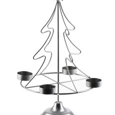 Mondex Vánoční svícen Br4on SANTA LILA 38 cm stříbrný