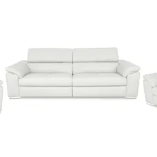Moderná kožená sedacia súprava LOREN II 3+2+1, biela (madras - 122 white)