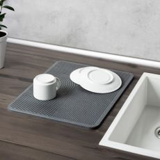 Sivá odkvapkávacia podložka na riad z kremeliny 40x30 cm Damon – Wenko