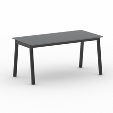 Kancelársky pracovný stôl PRIMO BASIC, čierna podnož, 1600 x 800 mm, grafitová